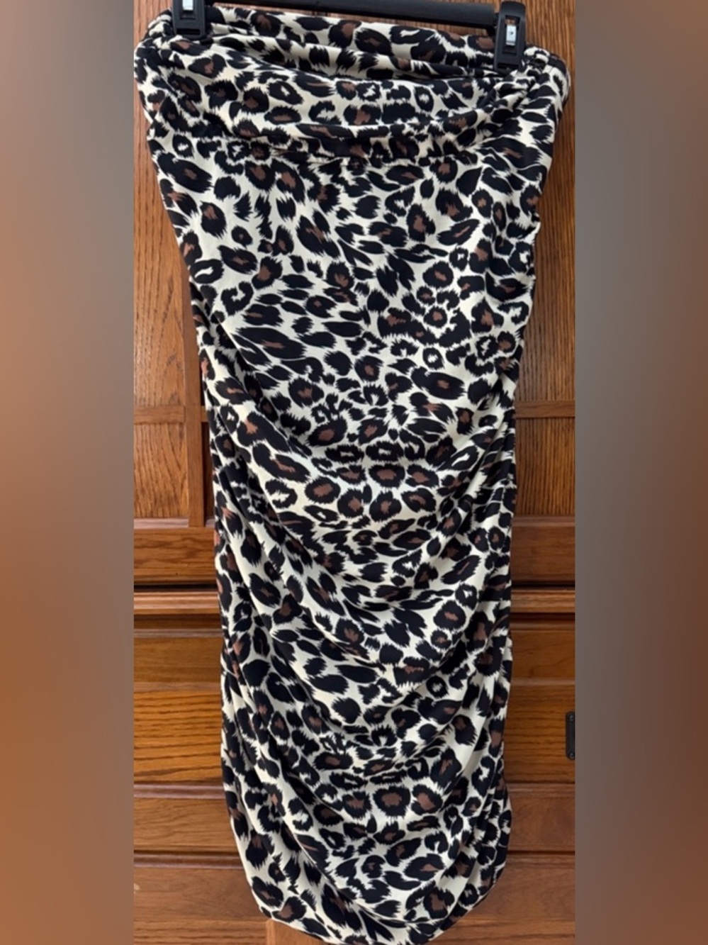 Y2K Wet Seal Leopard Print Strapless Mini Dress Bodycon Ruched Clubwear Party